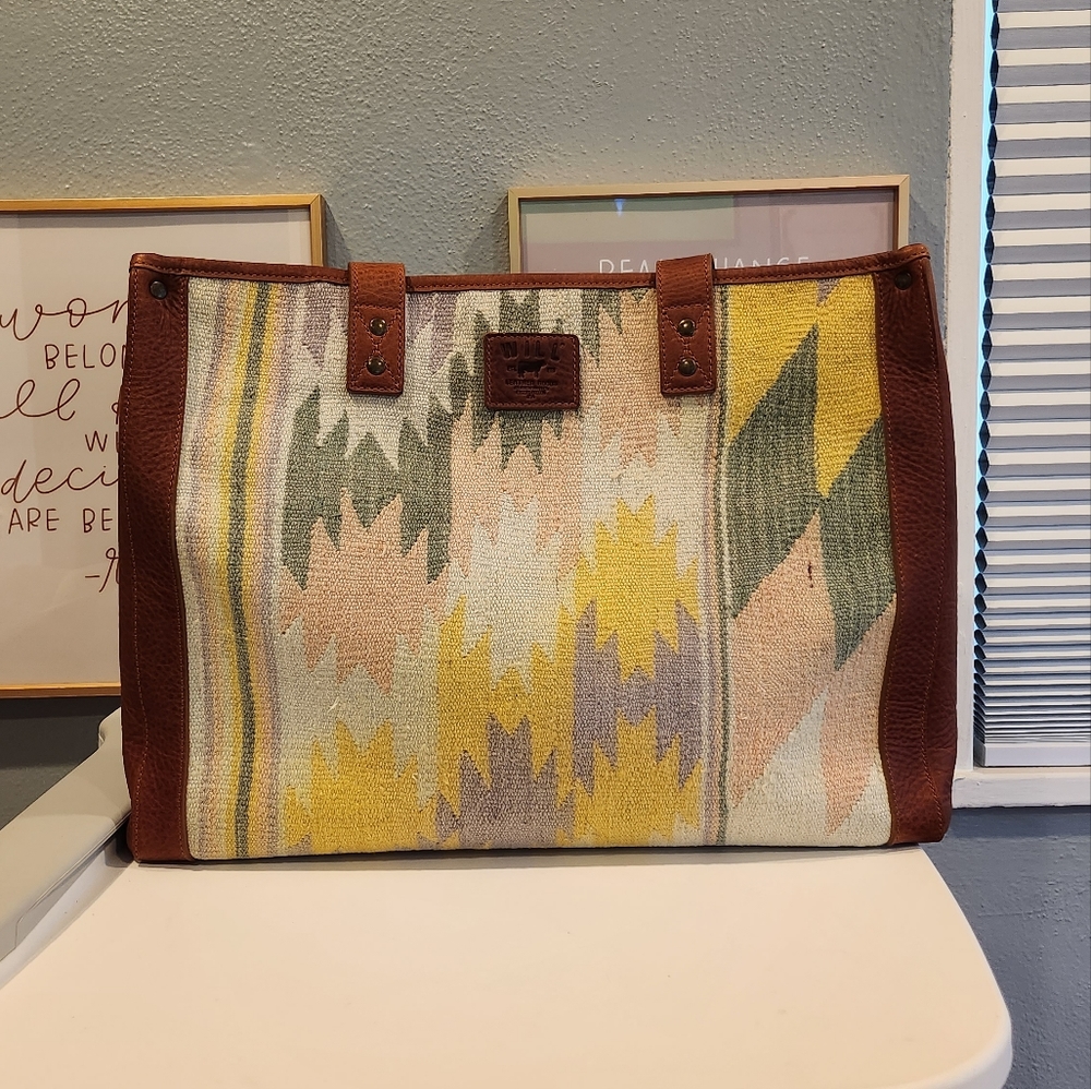 NWOT Will Leather Goods Dhurrie Tote